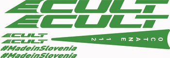 ecult octane set nalepk za okvir kolesa barva: zelena