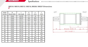 sunrace os pogona bbs08 6835127mm push-in